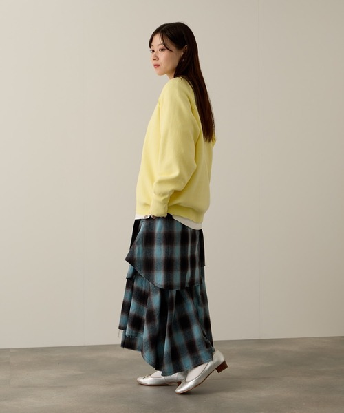 NAVY(ネイビー)の「Wジャガード ガゼット付き ラグランニットプルオーバー(ニット/セーター・レディース・イエロー/ミント/アイボリー/グレー・M/L)」の15枚目の写真