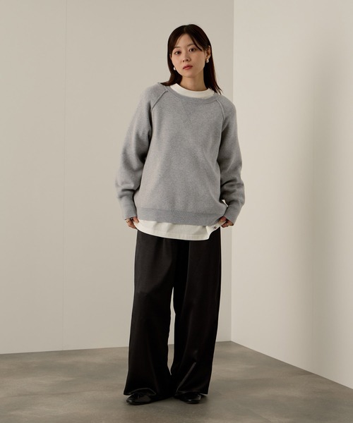 NAVY(ネイビー)の「Wジャガード ガゼット付き ラグランニットプルオーバー(ニット/セーター・レディース・イエロー/ミント/アイボリー/グレー・M/L)」の18枚目の写真