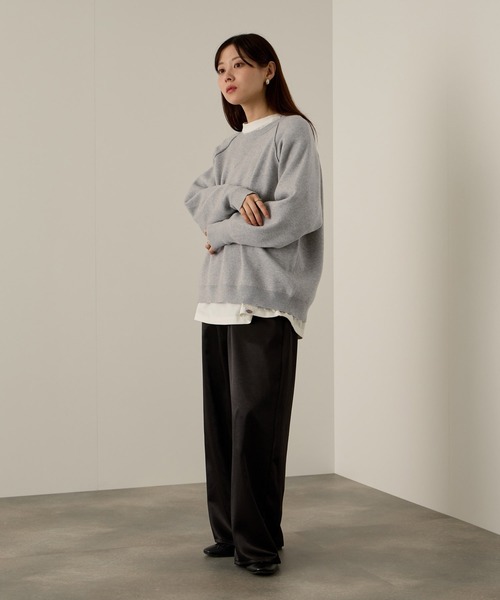 NAVY(ネイビー)の「Wジャガード ガゼット付き ラグランニットプルオーバー(ニット/セーター・レディース・イエロー/ミント/アイボリー/グレー・M/L)」の19枚目の写真