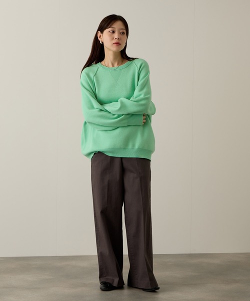 NAVY(ネイビー)の「Wジャガード ガゼット付き ラグランニットプルオーバー(ニット/セーター・レディース・イエロー/ミント/アイボリー/グレー・M/L)」の20枚目の写真