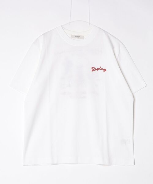 REPLAY(リプレイ)の「オープンエンドジャージーTシャツ(Tシャツ/カットソー・レディース・ホワイト・MEDIUM/X-SMALL/SMALL)」の1枚目の写真