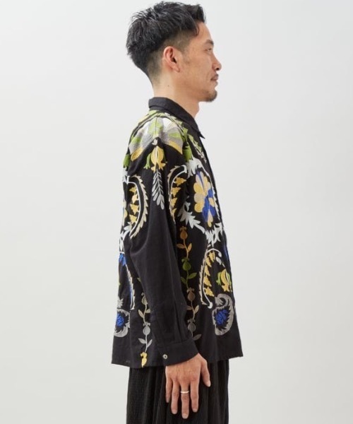 チャイハネ（チャイハネ）の「【チャイハネ】エルジャン刺繍MEN'Sシャツ（シャツ/ブラウス・メンズ・ブラック/ホワイト/ブルー・FREE）」の6枚目の写真