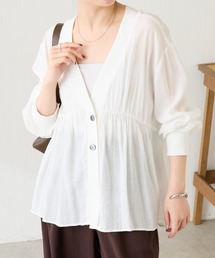 COLLAGE GALLARDAGALANTE | ギャザー切替シャツカーディガン/WEB限定カラー展開(シャツ/ブラウス)