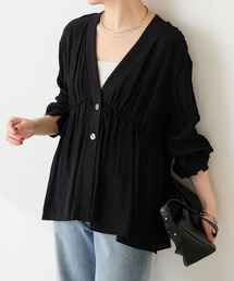 COLLAGE GALLARDAGALANTE | ギャザー切替シャツカーディガン/WEB限定カラー展開(シャツ/ブラウス)