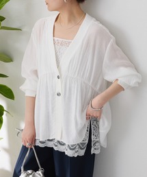 COLLAGE GALLARDAGALANTE（コラージュガリャルダガランテ）の「ギャザー切替シャツカーディガン/WEB限定カラー展開（シャツ/ブラウス）」