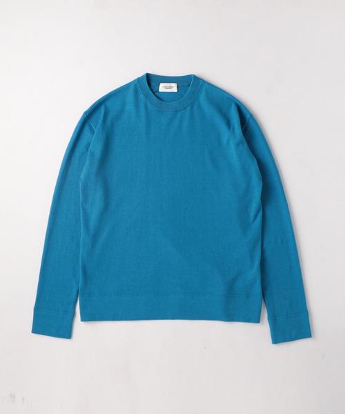 UNITED ARROWS(ユナイテッドアローズ)の「UAS コットン カシミヤ クルーネック ニット ◆(ニット/セーター・メンズ・ケリー/ホワイト/ネイビー/ターコイズブルー・LARGE/MEDIUM/SMALL/X-LARGE)」の1枚目の写真