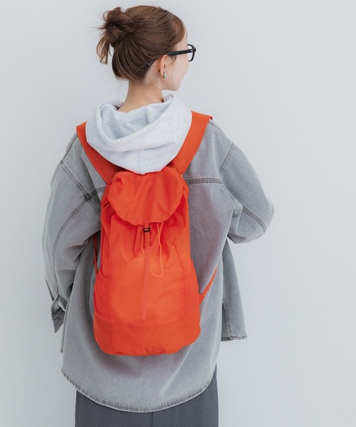 coca（coca）（コカ）の「軽量リップストップポケッタブルバックパック（バックパック/リュック・レディース・ライトグレー/オレンジ/カーキ/ブラック・ONE SIZE）」の8枚目の写真