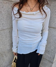 esutoreja（エストレジャ）の「レースレイヤードドレープトップス（Tシャツ/カットソー）」