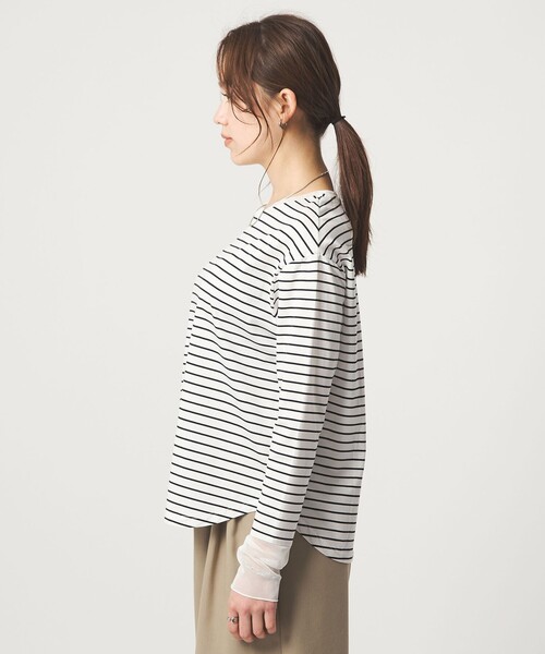 DSC / チュール使いカットソープルオーバー green label relaxing（グリーンレーベルリラクシング） tシャツ ソデ