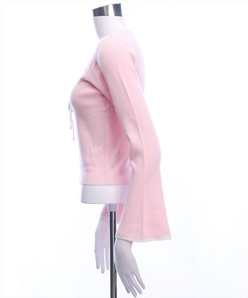 clear（クリア）の「胸元前開きリボンニットトップス[バレエコア ガーリー]（ニット/セーター・レディース・ピンク/オフホワイト/ブラック・F）」の17枚目の写真