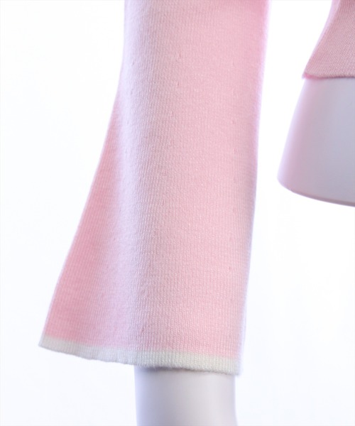 clear（クリア）の「胸元前開きリボンニットトップス[バレエコア ガーリー]（ニット/セーター・レディース・ピンク/オフホワイト/ブラック・F）」の22枚目の写真