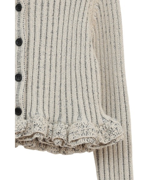 W FACE SHORT FRILLED KNIT TOPS 10106-2053（ニット/セーター