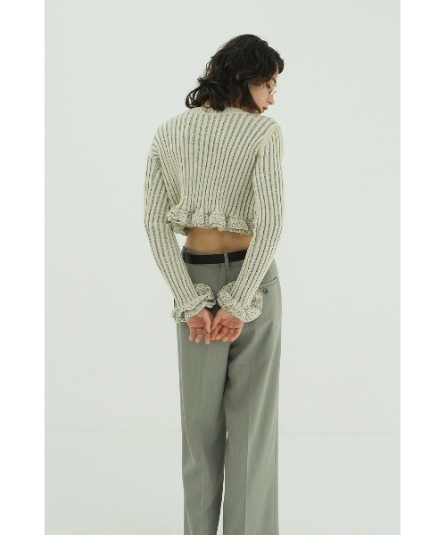 CLANE（クラネ）の「CLANE W FACE SHORT FRILLED KNIT TOPS 10106-2053（ニット/セーター・レディース・ホワイト/グレー/ブラック・1）」の18枚目の写真
