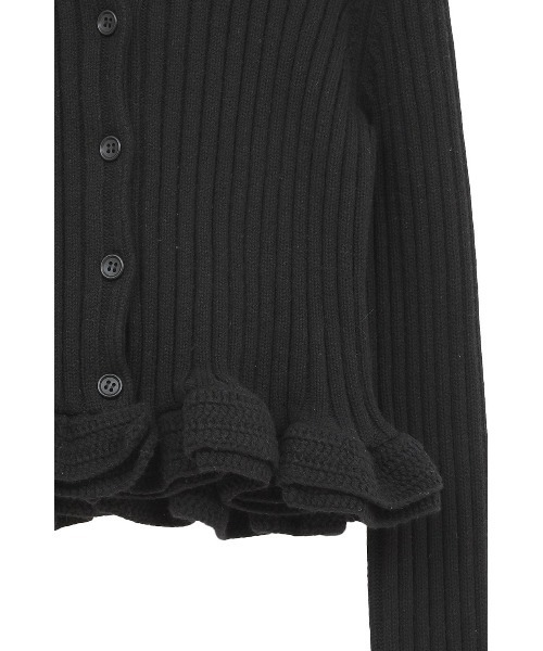 CLANE（クラネ）の「CLANE W FACE SHORT FRILLED KNIT TOPS 10106-2053（ニット/セーター・レディース・ホワイト/グレー/ブラック・1）」の6枚目の写真