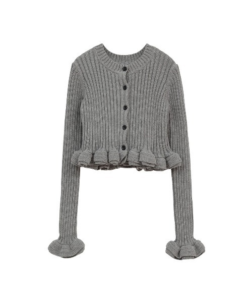 CLANE（クラネ）の「CLANE W FACE SHORT FRILLED KNIT TOPS 10106-2053（ニット/セーター・レディース・ホワイト/グレー/ブラック・1）」の9枚目の写真
