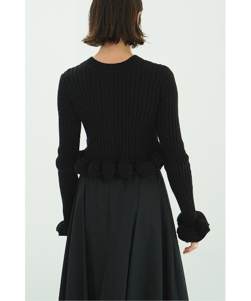 CLANE（クラネ）の「CLANE W FACE SHORT FRILLED KNIT TOPS 10106-2053（ニット/セーター・レディース・ホワイト/グレー/ブラック・1）」の21枚目の写真