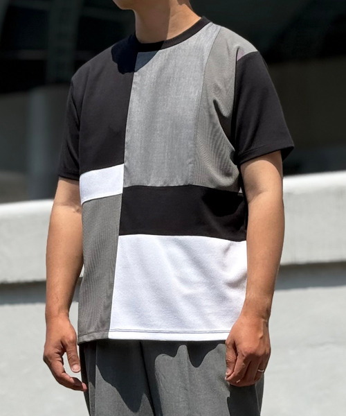 ikka(イッカ)の「【雑誌MonoMax5月号掲載】ブロックス冷感切り替えTシャツ「小泉孝太郎さん着用モデル」(Tシャツ/カットソー・メンズ・ホワイト/グリーン/ネイビー/グレイッシュベージュ/ブラック・L/M/XL/S)」の3枚目の写真
