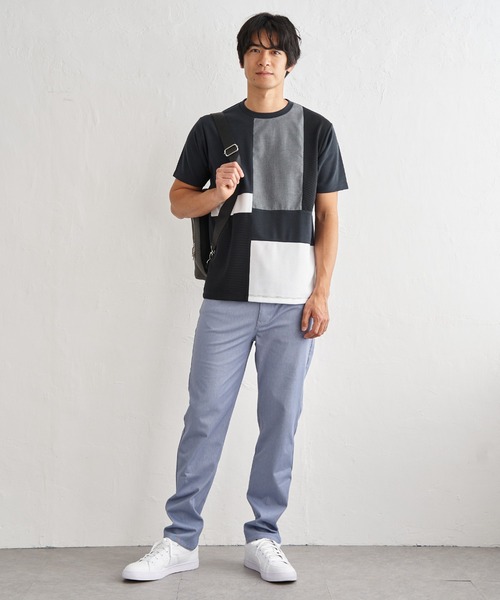 ikka(イッカ)の「【雑誌MonoMax5月号掲載】ブロックス冷感切り替えTシャツ「小泉孝太郎さん着用モデル」(Tシャツ/カットソー・メンズ・ホワイト/グリーン/ネイビー/グレイッシュベージュ/ブラック・L/M/XL/S)」の11枚目の写真