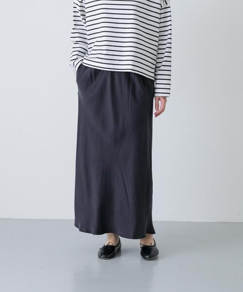 かぐれ（カグレ）の「『2サイズ展開』キュプラバイアススカート（スカート・レディース・ブラック/ネイビー・0/1）」の13枚目の写真