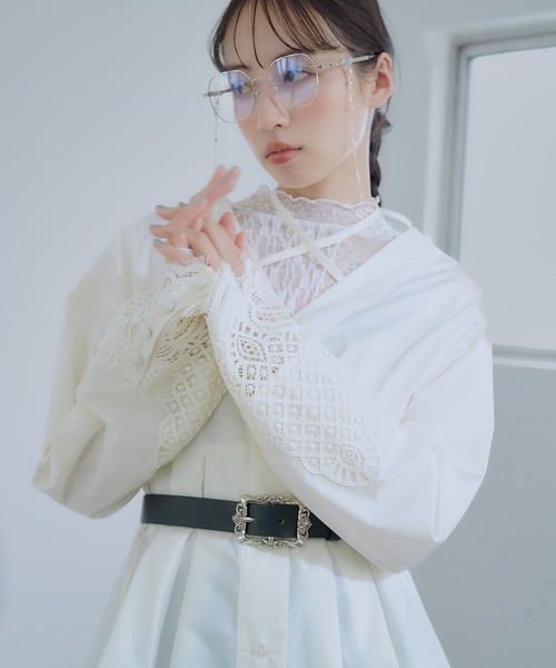 HARE(ハレ)の「タックVネックブラウス(HARE)(シャツ/ブラウス・レディース・オフホワイト/ブラック・FREE)」の18枚目の写真
