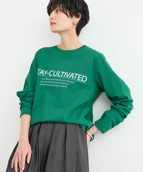 BARNYARDSTORM（バンヤードストーム）の「BARNYARDSTORM / スタンダードプリントT（Tシャツ/カットソー・レディース・チャコールグレー/ホワイト/グリーン・FREE）」の9枚目の写真