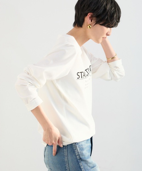 BARNYARDSTORM（バンヤードストーム）の「BARNYARDSTORM / スタンダードプリントT（Tシャツ/カットソー・レディース・チャコールグレー/ホワイト/グリーン・FREE）」の16枚目の写真