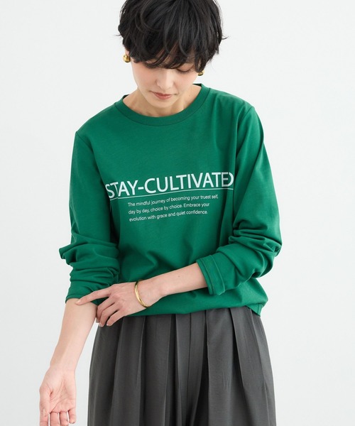 BARNYARDSTORM（バンヤードストーム）の「BARNYARDSTORM / スタンダードプリントT（Tシャツ/カットソー・レディース・チャコールグレー/ホワイト/グリーン・FREE）」の10枚目の写真