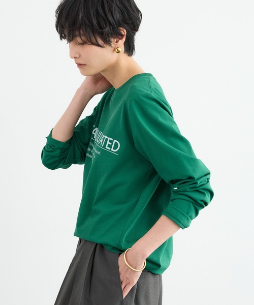 BARNYARDSTORM（バンヤードストーム）の「BARNYARDSTORM / スタンダードプリントT（Tシャツ/カットソー・レディース・チャコールグレー/ホワイト/グリーン・FREE）」の11枚目の写真