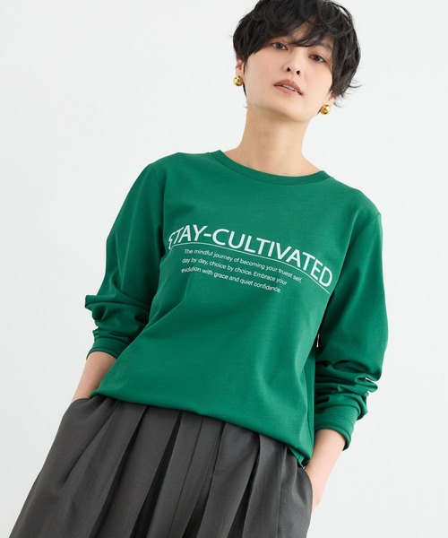 BARNYARDSTORM（バンヤードストーム）の「BARNYARDSTORM / スタンダードプリントT（Tシャツ/カットソー・レディース・チャコールグレー/ホワイト/グリーン・FREE）」の12枚目の写真