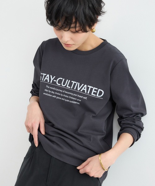 BARNYARDSTORM（バンヤードストーム）の「BARNYARDSTORM / スタンダードプリントT（Tシャツ/カットソー・レディース・チャコールグレー/ホワイト/グリーン・FREE）」の4枚目の写真