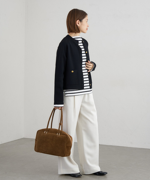 IENA（イエナ）の「《追加》ミラノリブカーディガン（カーディガン/ボレロ・レディース・ネイビー/オートミール・FREE）」の4枚目の写真