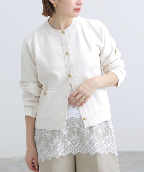 IENA（イエナ）の「《追加》ミラノリブカーディガン（カーディガン/ボレロ・レディース・ネイビー/オートミール・FREE）」の5枚目の写真