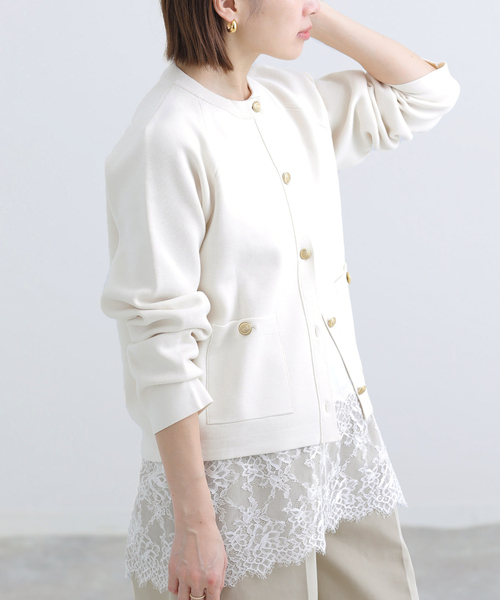 IENA（イエナ）の「《追加》ミラノリブカーディガン（カーディガン/ボレロ・レディース・ネイビー/オートミール・FREE）」の7枚目の写真