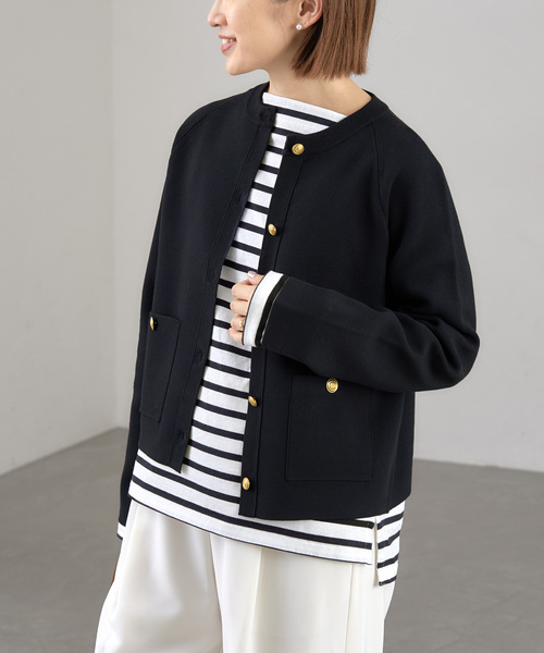 IENA（イエナ）の「《追加》ミラノリブカーディガン（カーディガン/ボレロ・レディース・ネイビー/オートミール・FREE）」の14枚目の写真