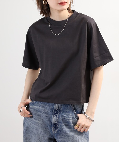FUNALIVE(ファンアライブ)の「コンプレッションジャージーTシャツ 半袖(Tシャツ/カットソー・レディース・ブラック/チャコールグレー/グレー・FREE)」の3枚目の写真