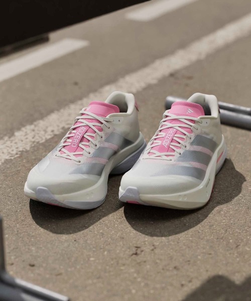 adidas adizero ランニングシューズ グレー/ピンク アディゼロ ボストン13 / Adizero Boston 13 / ランニングシューズ