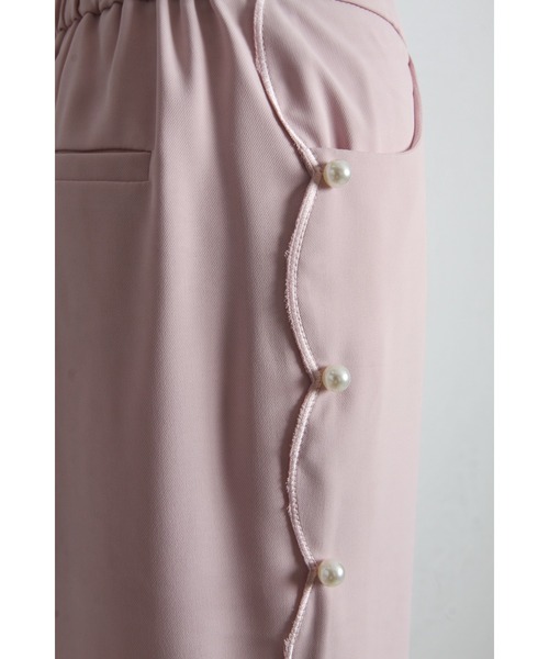 tocco closet(トッコ クローゼット)の「パール付きサイドスカラップテーパードパンツ(スラックス・レディース・ピンク/ブラック・M)」の18枚目の写真