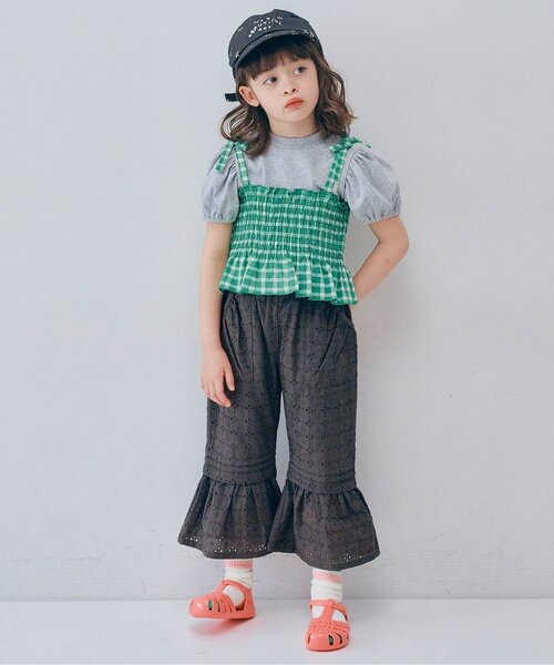 p.premier（ピードットプルミエ）の「アイレットレースフリルパンツ（その他パンツ・キッズ・チャコール/イエロー/アイボリー・80/90/100/110/120/130/140）」の6枚目の写真