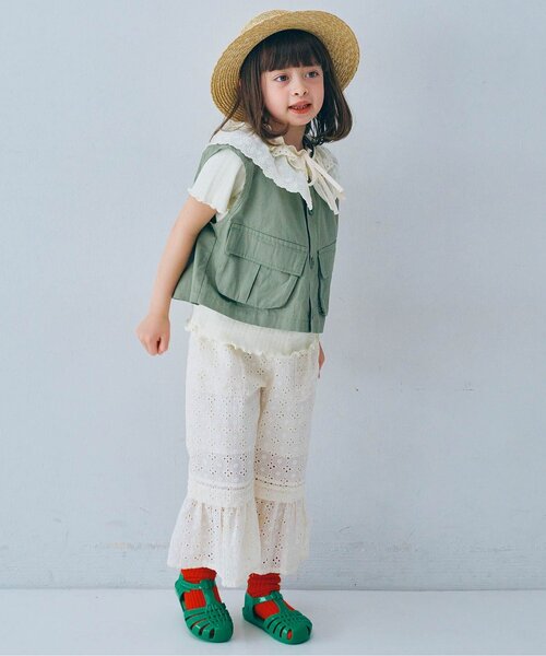 p.premier（ピードットプルミエ）の「アイレットレースフリルパンツ（その他パンツ・キッズ・チャコール/イエロー/アイボリー・80/90/100/110/120/130/140）」の16枚目の写真