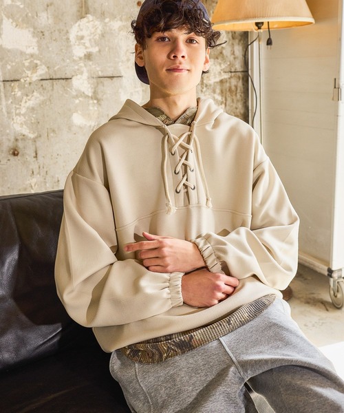 niko and...（ニコアンド）の「ストライプポンチアノラック（Tシャツ/カットソー・メンズ・アイボリー/オレンジ/チャコール・LARGE/MEDIUM）」の17枚目の写真