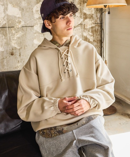 niko and...（ニコアンド）の「ストライプポンチアノラック（Tシャツ/カットソー・メンズ・アイボリー/オレンジ/チャコール・LARGE/MEDIUM）」の18枚目の写真