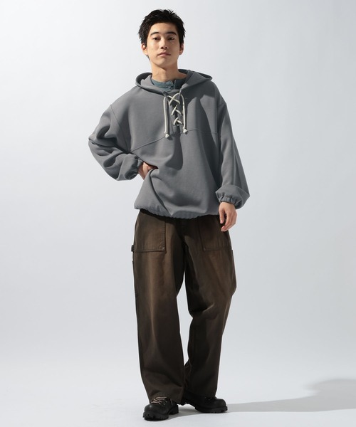 niko and...（ニコアンド）の「ストライプポンチアノラック（Tシャツ/カットソー・メンズ・アイボリー/オレンジ/チャコール・LARGE/MEDIUM）」の20枚目の写真