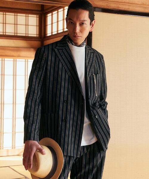 BOWLER HAT LABEL】サッカーストライプ ダブルジャケット（テーラード