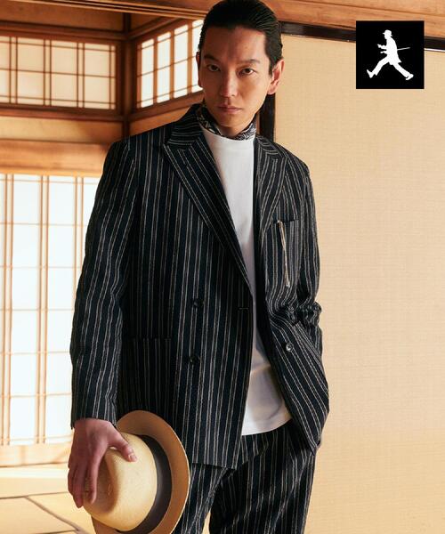 セール】【BOWLER HAT LABEL】サッカーストライプ ダブルジャケット
