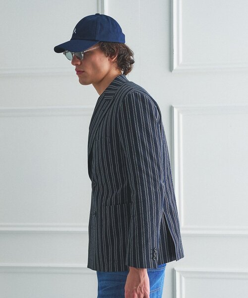 セール】【BOWLER HAT LABEL】サッカーストライプ ダブルジャケット