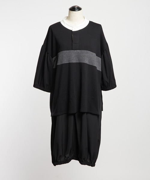 gomme（ゴム）の「ポロカットワンピース（Tシャツ/カットソー・レディース・ブラック・MEDIUM）」の2枚目の写真