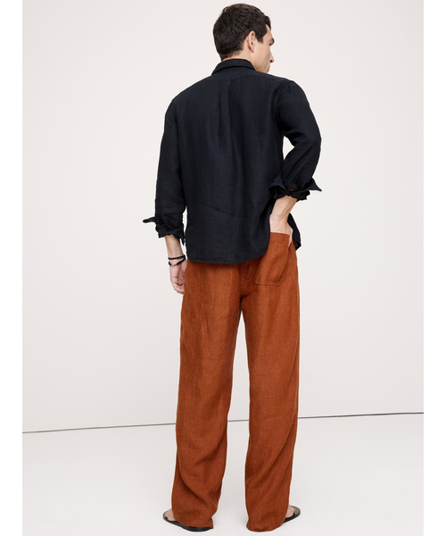 Banana Republic(バナナリパブリック)の「リラックス リネン プルオン ビーチパンツ(その他パンツ・メンズ・グリーン/ベージュ/ブラウン・M/S/XL/L)」の13枚目の写真
