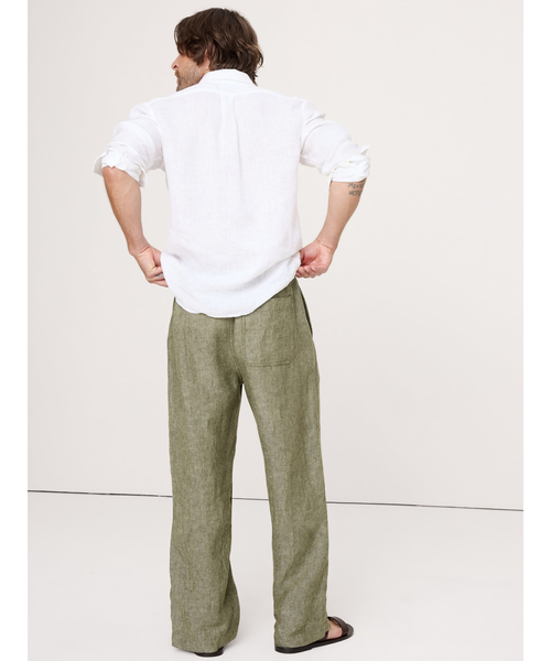 Banana Republic(バナナリパブリック)の「リラックス リネン プルオン ビーチパンツ(その他パンツ・メンズ・グリーン/ベージュ/ブラウン・M/S/XL/L)」の14枚目の写真