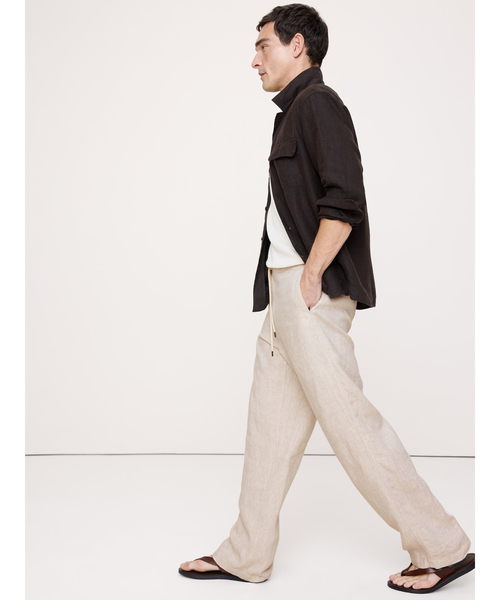 Banana Republic(バナナリパブリック)の「リラックス リネン プルオン ビーチパンツ(その他パンツ・メンズ・グリーン/ベージュ/ブラウン・M/S/XL/L)」の16枚目の写真