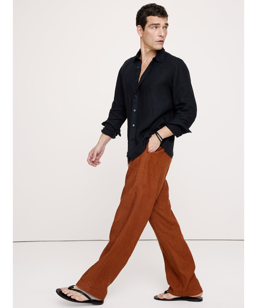 Banana Republic(バナナリパブリック)の「リラックス リネン プルオン ビーチパンツ(その他パンツ・メンズ・グリーン/ベージュ/ブラウン・M/S/XL/L)」の19枚目の写真